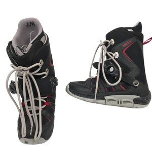 NEW! BURTON MOTO SI STEP IN SNOWBOARD BOOTS! SIZE 7 WOMENS BLACK & RED